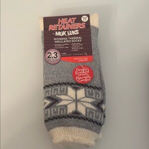 Muk Luks Gray and White Casual Socks